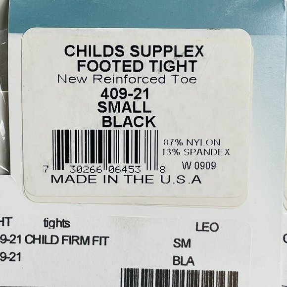 8 Pairs Leo's 409-21 Girl's Small 4-6 Black Supplex Firm Footed Tights - Picture 8 of 9